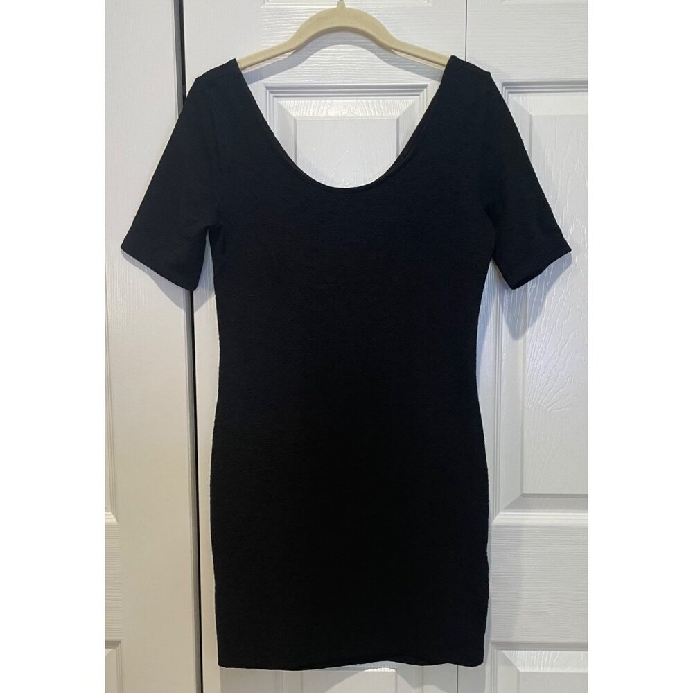 Vtg Y2K Fitted Black Zip Up Mini Dress Size S Witchy Whimsigoth‎ Event HOCO Sexy